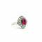 Pendentif Bague transformable en pendentif en or blanc 18 carats rubis et diamants 58 Facettes
