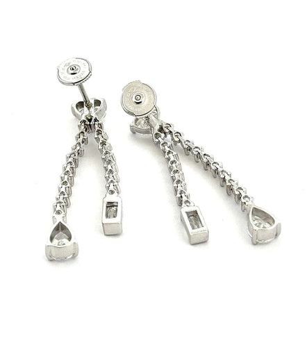 Boucles d'oreilles Boucles d'oreilles pendantes en or blanc 18 carats et diamants naturels 58 Facettes