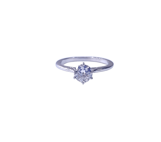 Bague 57 Bague solitaire en or blanc 18k et diamant 0,85 ct 58 Facettes SOLO.0.85ct-
