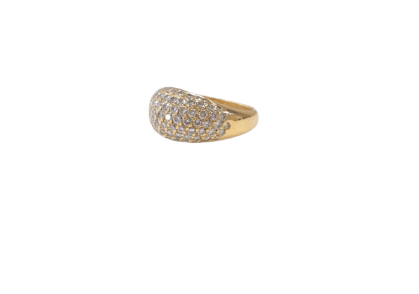Bague 54 Bague boule pavée de diamants en or jaune 18k 58 Facettes BAG.BOUL.1743/2