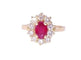 Bague 53 Bague marguerite rubis birman et diamants en or jaune 58 Facettes FA-3