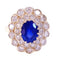 Bague 55 Bague pompadour saphir de Ceylan et diamants en or 18K 58 Facettes 2-RANG.S