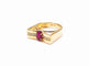 Bague 54 Bague en or jaune 18K avec rubis et diamants 58 Facettes GG25.Aile-R