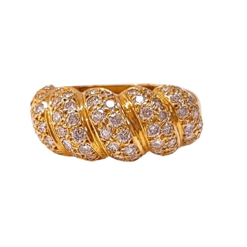Bague 52 Bague pavée de diamants en or jaune 18K 58 Facettes Bag.Godr.Dt