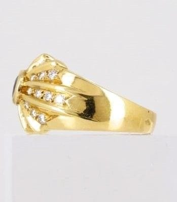 Bague 52 Bague jonc en or 18K avec saphir et diamants 58 Facettes Bag.Soleil