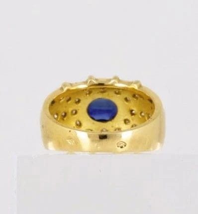 Bague 52 Bague jonc en or 18K avec saphir et diamants 58 Facettes Bag.Soleil