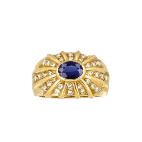 Bague 52 Bague jonc en or 18K avec saphir et diamants 58 Facettes Bag.Soleil