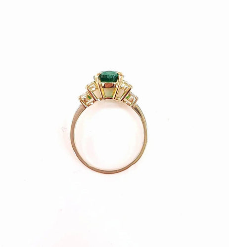 Bague 55 Bague en or jaune 18K, émeraude et diamants 58 Facettes Bag.Em.Ep.FA.25