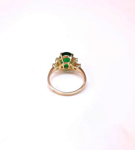 Bague 55 Bague en or jaune 18K émeraude 2,30 ct et diamants 58 Facettes Bag.Em.Ep.FA.25