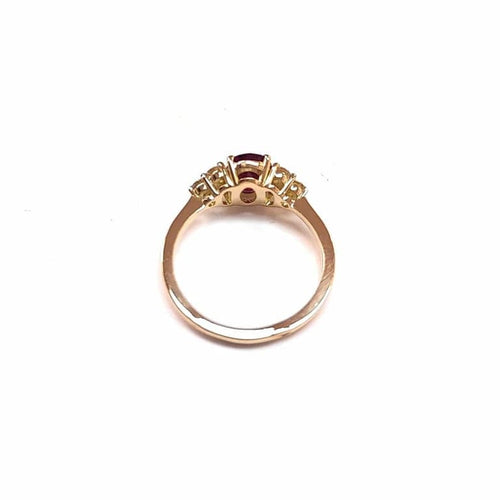Bague 55 Bague rubis et diamants en or jaune 18K 58 Facettes Bag.Ov.6Dt.FA35R
