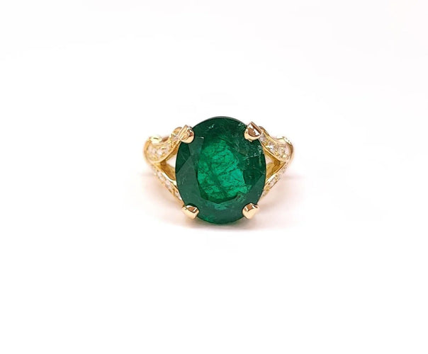 Bague 54 Bague émeraude et diamants en or 18K 58 Facettes BAG.EMER.XL