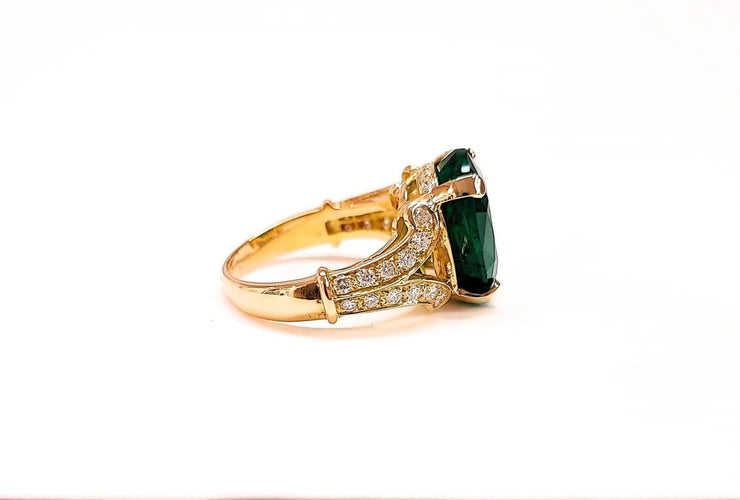 Bague 54 Bague émeraude et diamants en or 18K 58 Facettes BAG.EMER.XL