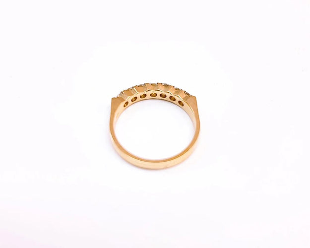 Bague 53.5 Demi-alliance - Bague en or jaune 18K et diamants 58 Facettes All.Demi.FA.19-J
