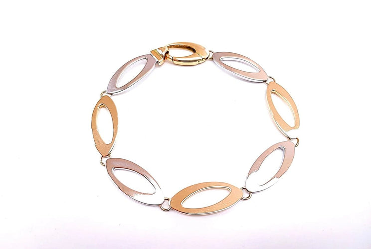 Bracelet Bracelet style années 70 en or jaune et blanc 18K 58 Facettes Bra.ans70-1123-3