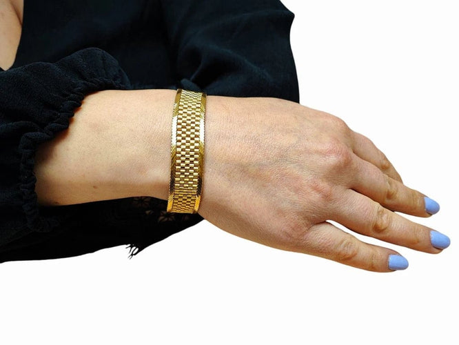 Bracelet Bracelet ruban plat en or jaune 18 carats 58 Facettes BRAC.OYST.1247