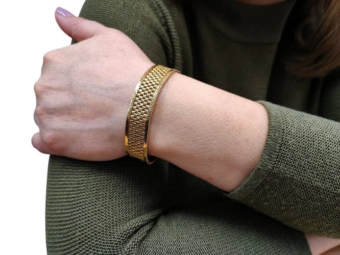 Bracelet Bracelet ruban plat en or jaune 18 carats 58 Facettes BRAC.OYST.1247