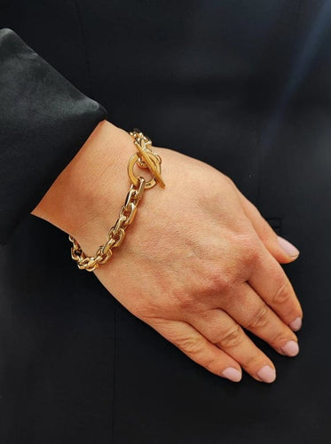 Bracelet Bracelet maille forçat massive en or jaune 14K 58 Facettes Brac.14K-1246