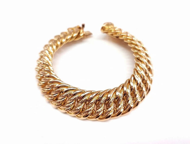 Bracelet Bracelet maille américaine en or jaune 18K 58 Facettes BRAC.US.1289