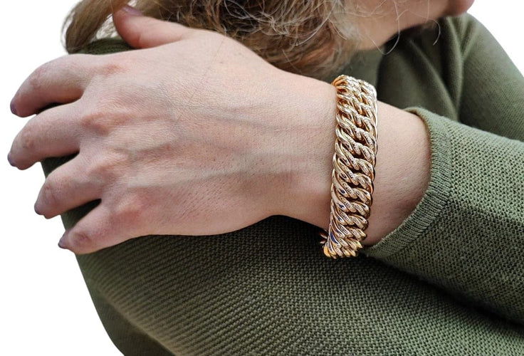 Bracelet Bracelet maille américaine en or jaune 18K 58 Facettes BRAC.US.1289