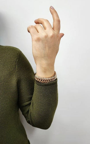 Bracelet Bracelet maille américaine en or jaune 18K 58 Facettes BRAC.US.1289