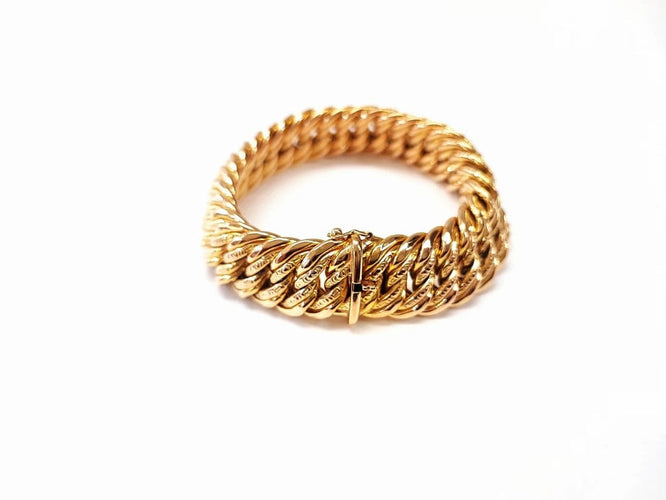 Bracelet Bracelet maille américaine en or jaune 18K 58 Facettes BRAC.US.1289