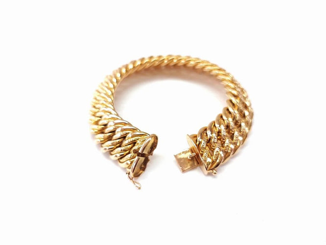 Bracelet Bracelet maille américaine en or jaune 18K 58 Facettes BRAC.US.1289