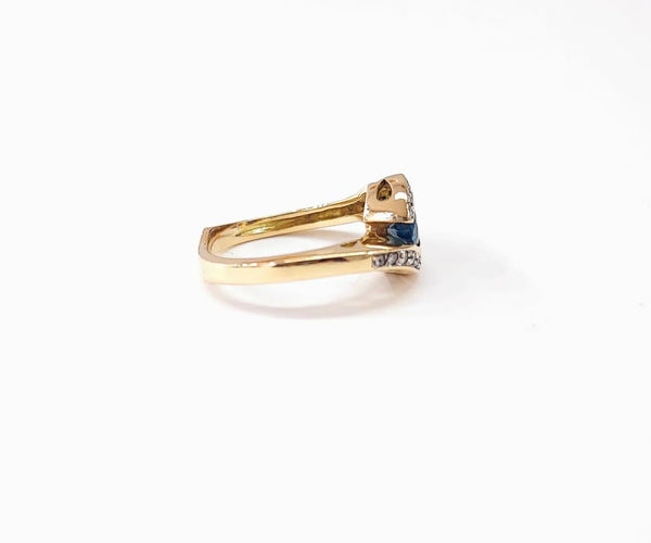 Bague 54 Bague saphir et diamants en or jaune 18K 58 Facettes BagSap.oeil-1388