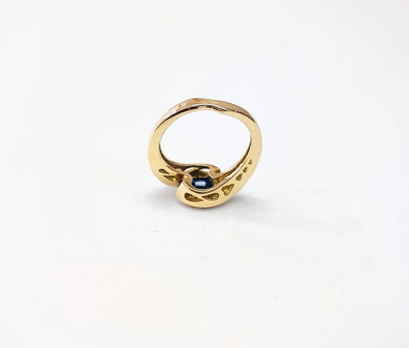 Bague 54 Bague saphir et diamants en or jaune 18K 58 Facettes BagSap.oeil-1388