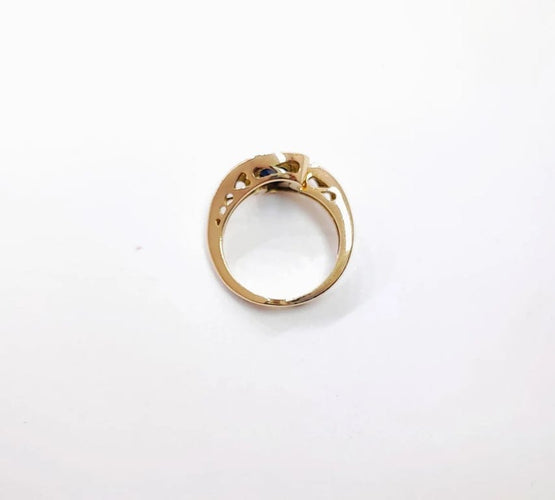 Bague 54 Bague saphir et diamants en or jaune 18K 58 Facettes BagSap.oeil-1388
