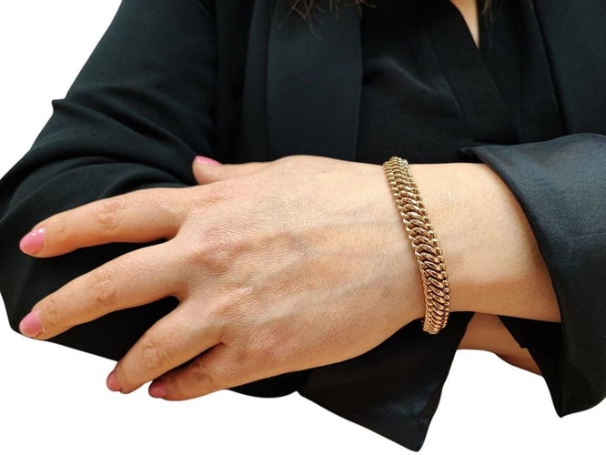 Bracelet Bracelet maille américaine en or rose 18K 58 Facettes Bra.US.1043
