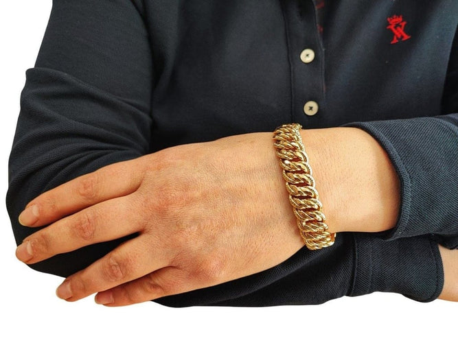 Bracelet Bracelet maille américaine en or jaune 18K 58 Facettes Bra.US.1505
