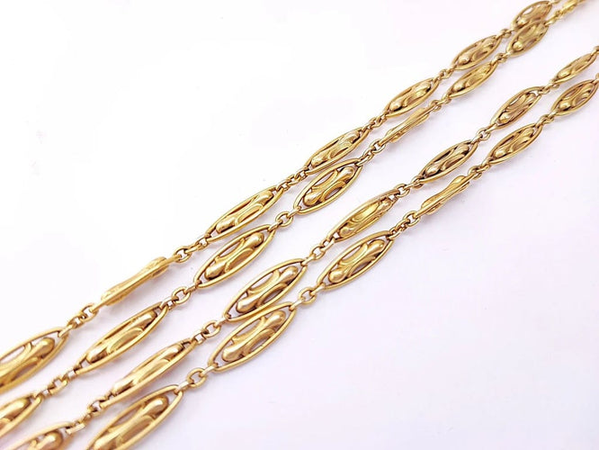 Collier Collier sautoir filigrané en or jaune 18K 155 cm 58 Facettes Coll.Filgra.1663