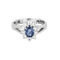 Bague 47 Bague marguerite en or gris 18k, saphir ovale et diamants 58 Facettes DADB-05