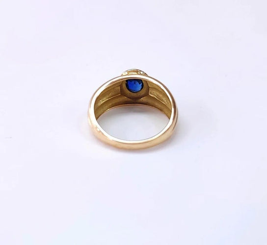 Bague 54.5 Bague jonc en or jaune 18K et saphir 58 Facettes Bag.Jonc.Sap1597