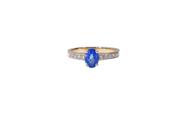 Bague 54 Bague saphir et diamants en or jaune 18K 58 Facettes Bag.S.cx-FA-.55