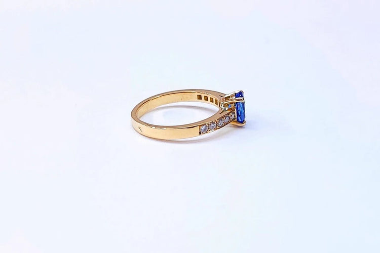Bague 54 Bague saphir et diamants en or jaune 18K 58 Facettes Bag.S.cx-FA-.55