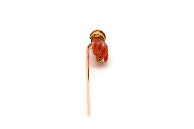 Broche Broche Napoléon III en or jaune 18 carats, corail et perles 58 Facettes 23291