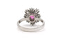 Bague 54 Bague contemporaine en or blanc sertie d’un saphir rose et diamants 58 Facettes 23282
