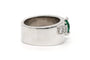 Bague 57 Bague contemporaine en or blanc 18 carats avec émeraude et diamants 58 Facettes 23248