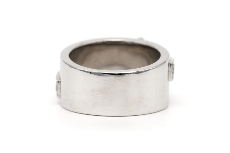 Bague 57 Bague contemporaine en or blanc 18 carats avec émeraude et diamants 58 Facettes 23248