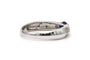 Bague 54 Bague contemporaine en or blanc 18 carats avec saphir et diamants 58 Facettes 23175
