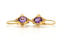 Boucles d'oreilles Boucles d’oreilles dormeuses en or jaune 18 carats, améthystes et diamants 58 Facettes B799