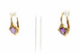Boucles d'oreilles Boucles d’oreilles dormeuses en or jaune 18 carats, améthystes et diamants 58 Facettes B799