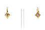 Boucles d'oreilles Boucles d’oreilles dormeuses en or jaune 18 carats, améthystes et diamants 58 Facettes B799