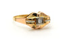 Bague 54 Art déco - Bague en or jaune et blanc 18 carats et diamant 58 Facettes B801