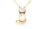 Pendentif Pendentif contemporain en or jaune 14 carats, nacre et diamants 58 Facettes B800