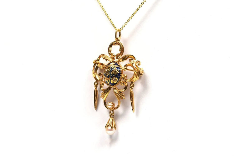 Pendentif Pendentif Napoléon III en or jaune 18 carats serti d’émail 58 Facettes B437
