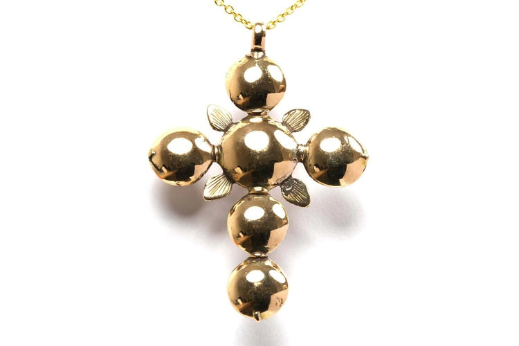 Pendentif Pendentif croix Napoléon III en or jaune 18 carats et diamants 58 Facettes B474