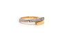 Bague 60 Bague contemporaine en or jaune et blanc 18 carats sertie de diamants 58 Facettes 21647
