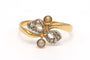 Bague 53 Bague Art nouveau en or jaune 18 carats et argent, diamants taille rose et perles 58 Facettes 22012